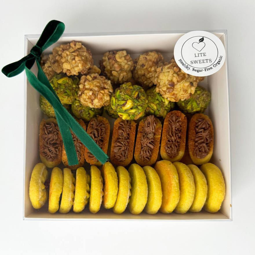 mix and match box,Low‑Sugar Pistachio, Walnut & Date Bites – 700g Box